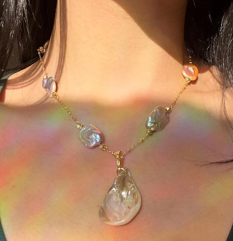 Lyra Gold Filled Baroque Pearl Necklace